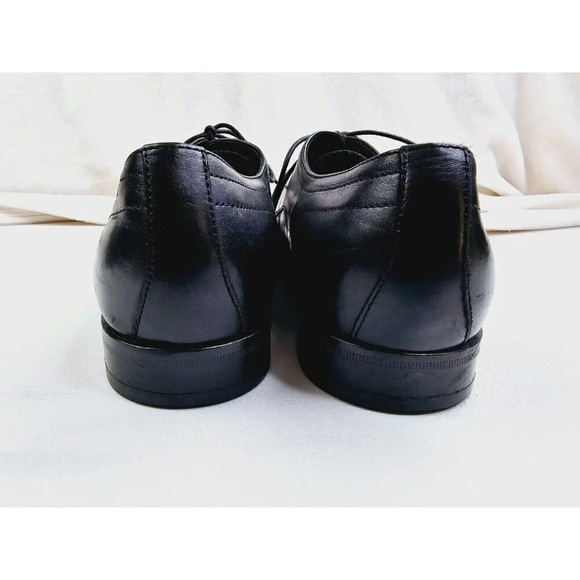 Hugo Boss Size 8.5 Men\'s Black Leather Embossed Logo Lace Up Square Toe Shoes main image 8